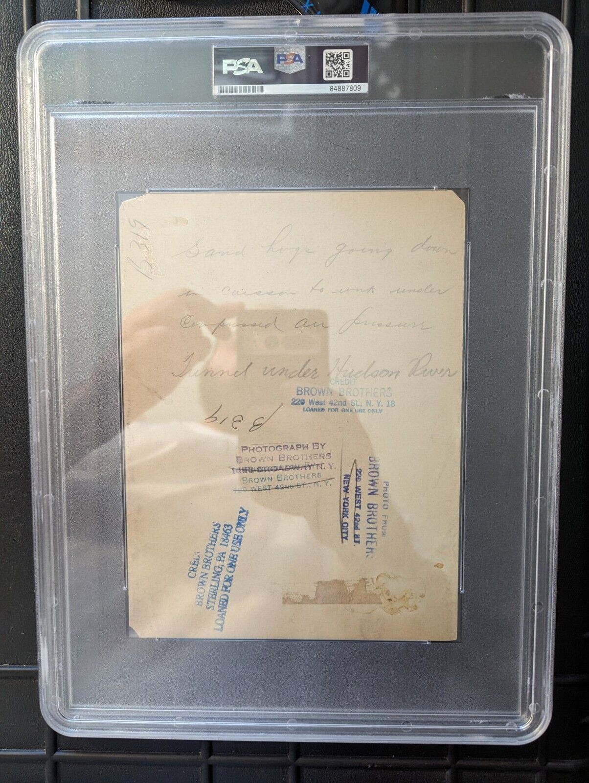 Hudson Tunnel Workers NYC Type I Photo PSA Brown Bros. 1 1900s Sandhogs New York