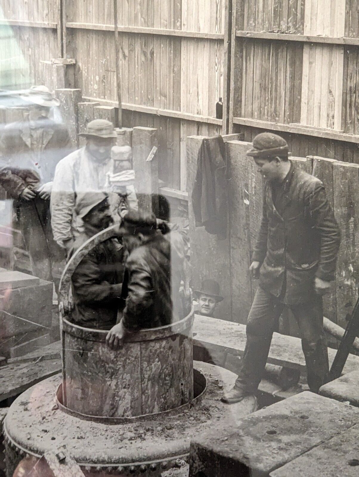 Hudson Tunnel Workers NYC Type I Photo PSA Brown Bros. 1 1900s Sandhogs New York