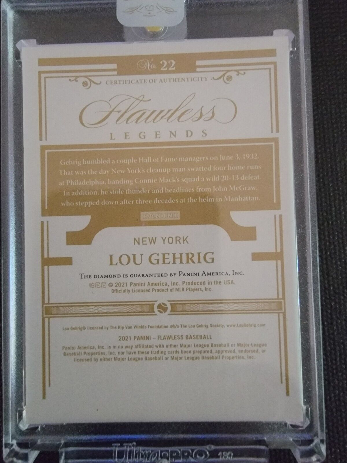 💥💥Babe Ruth Lou Gehrig Burleigh Grimes Panini Flawless Diamond Cards💥💥💣