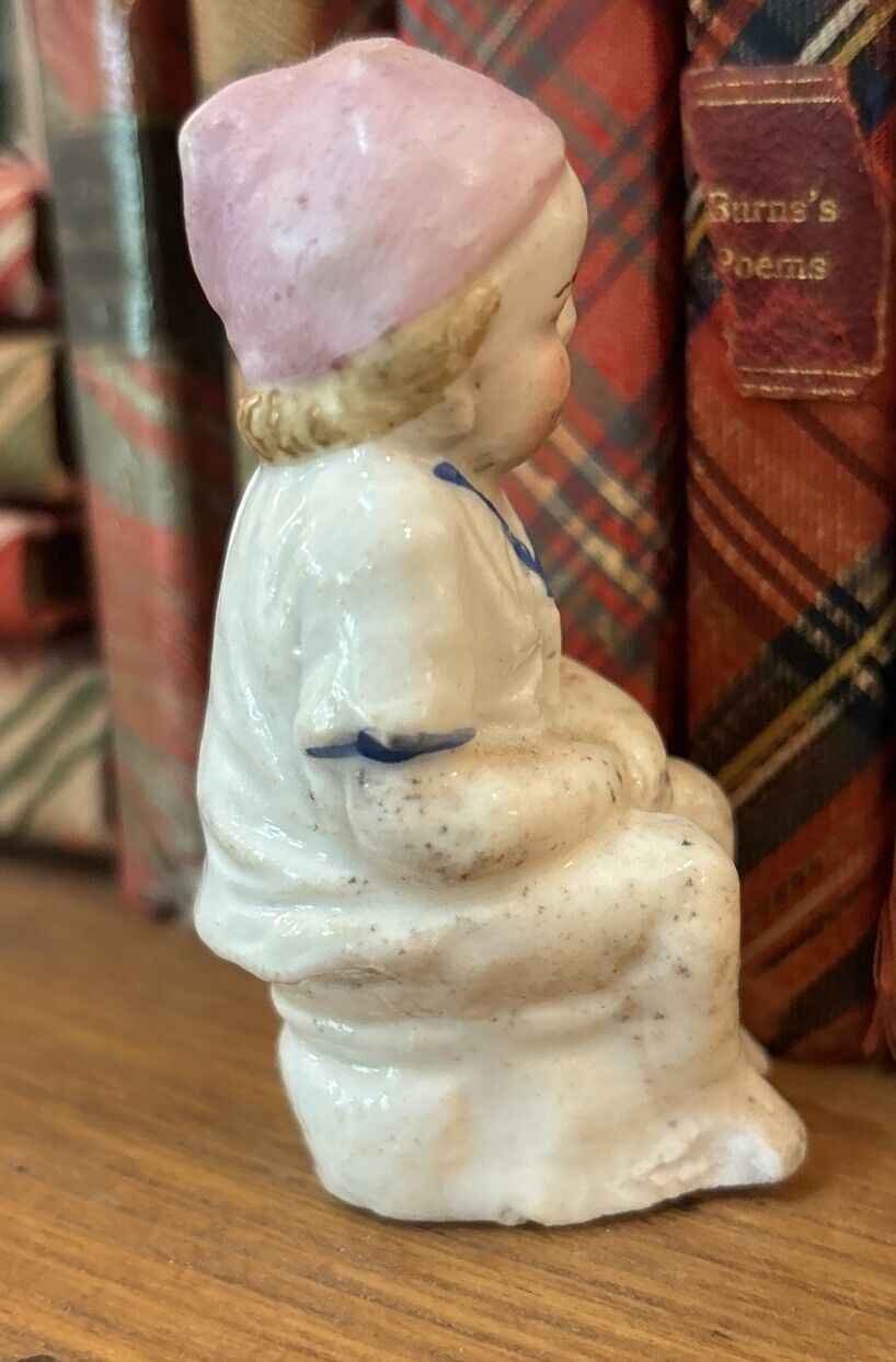 Antique Staffordshire Boy On Potty Figurine 
