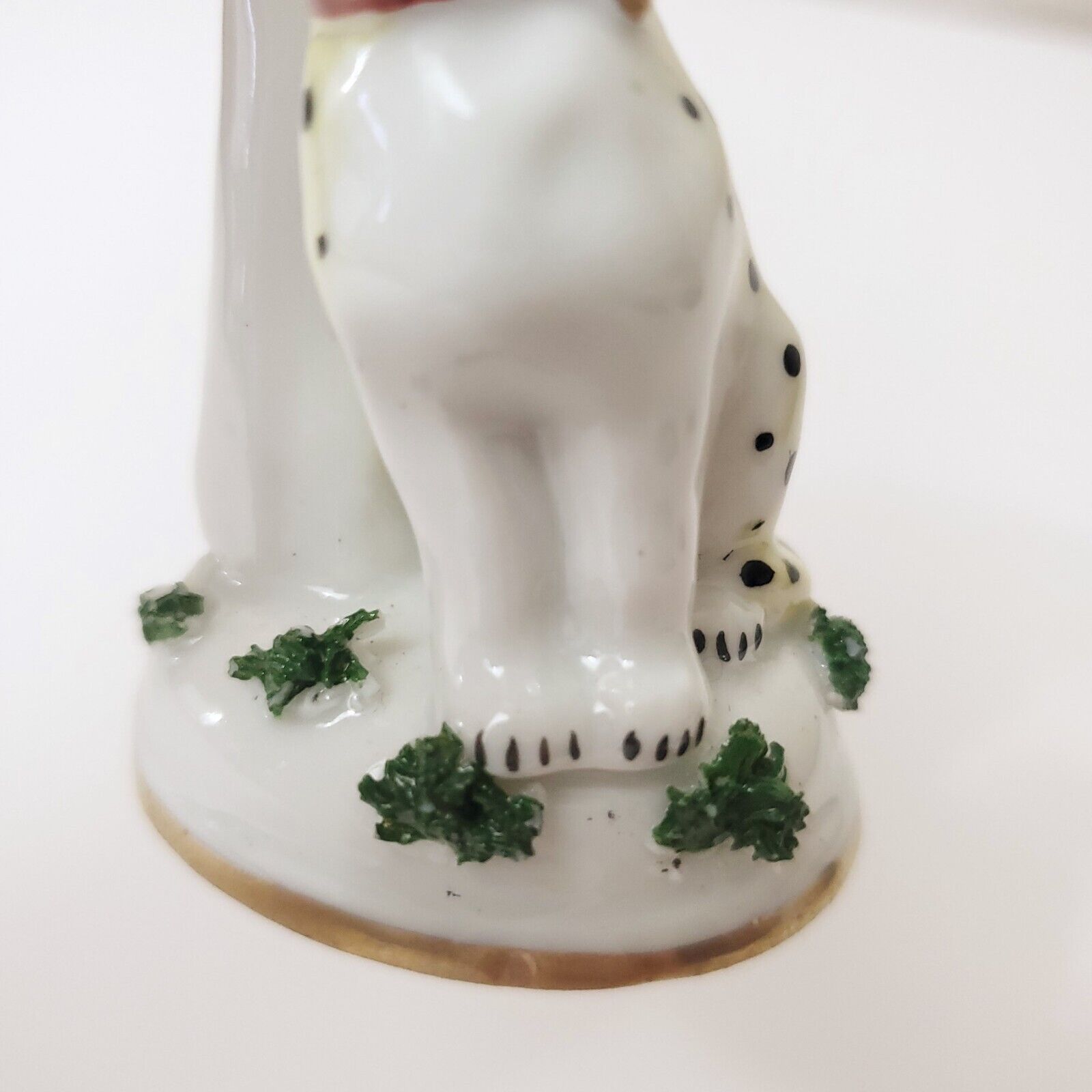 Antique 1800s Staffordshire Spotted Dog Tree Figurine Pearlware Germany