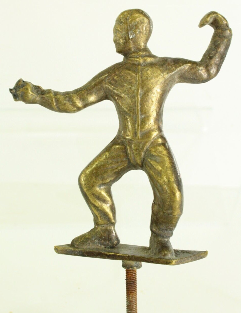 = Antique 1800's/1900's Fencing Trophy Finial Brass Figurine, Sport Memorabilia