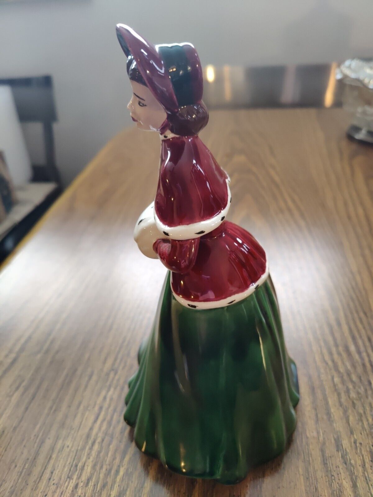 Holland Mold Hand Painted 1800s Victorian 10" Lady With Muff Excellent Condition