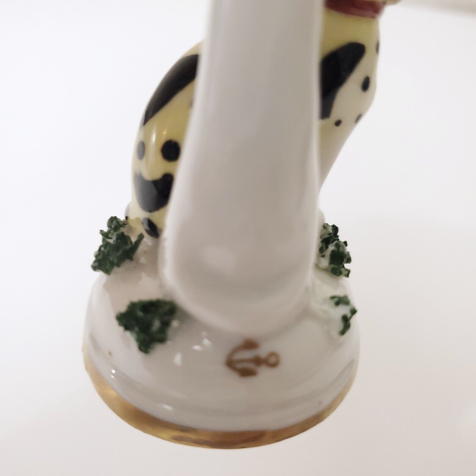 Antique 1800s Staffordshire Spotted Dog Tree Figurine Pearlware Germany