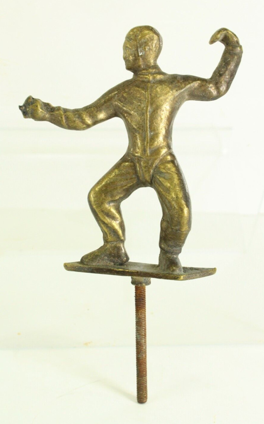 = Antique 1800's/1900's Fencing Trophy Finial Brass Figurine, Sport Memorabilia