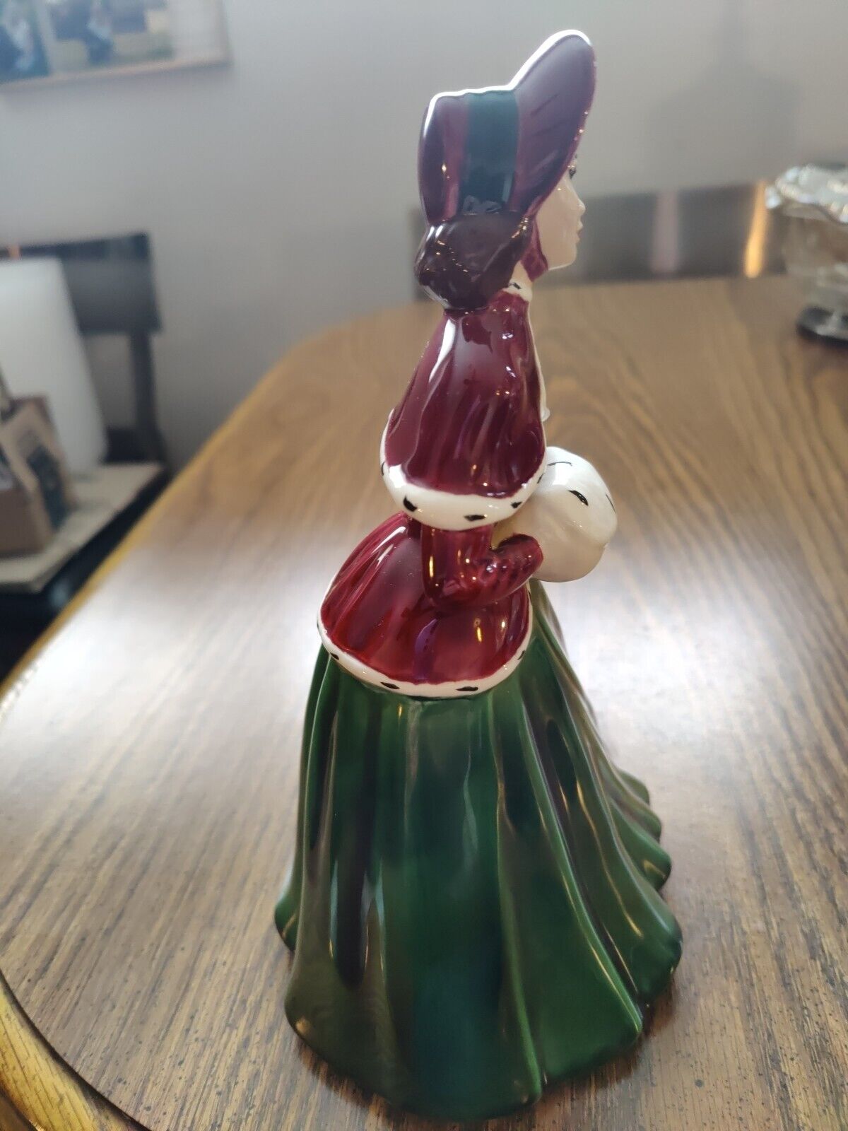 Holland Mold Hand Painted 1800s Victorian 10" Lady With Muff Excellent Condition