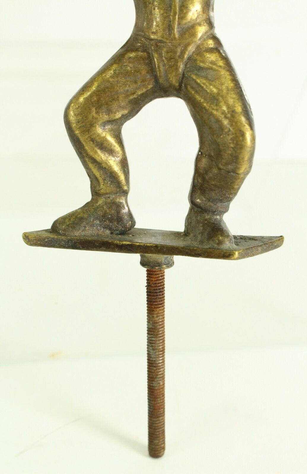 = Antique 1800's/1900's Fencing Trophy Finial Brass Figurine, Sport Memorabilia