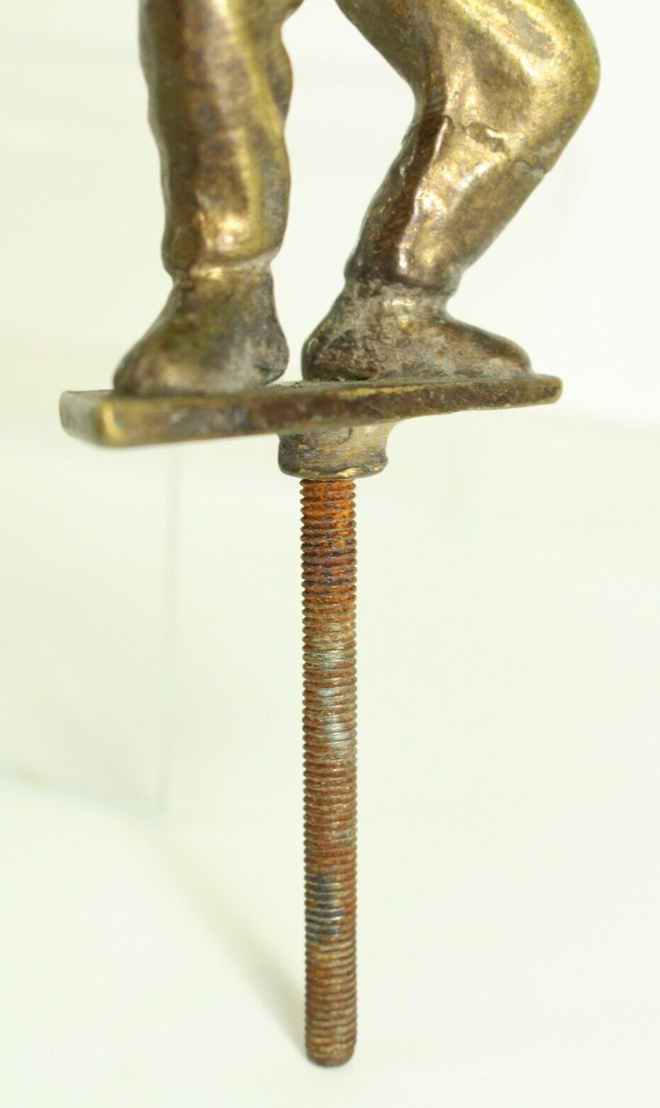 = Antique 1800's/1900's Fencing Trophy Finial Brass Figurine, Sport Memorabilia