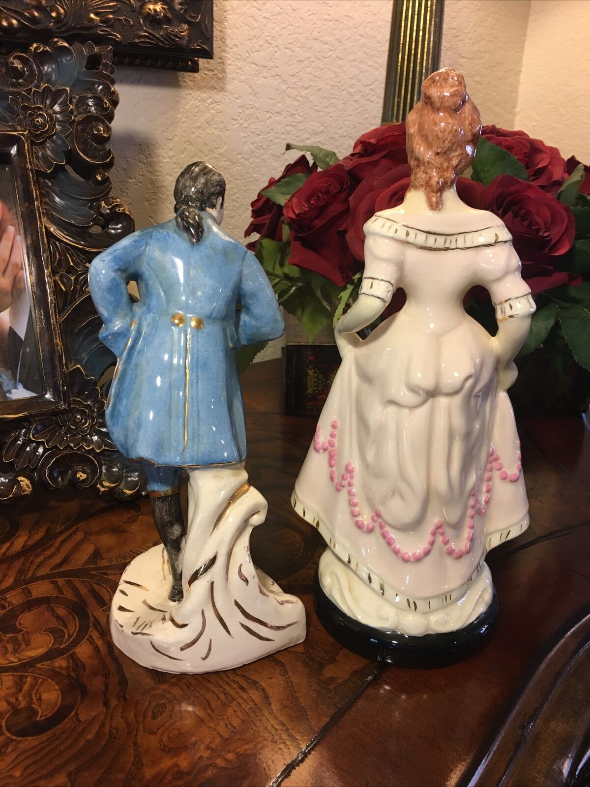 Rare Antique 1800S-1900S French Old Paris Porcelain Woman & Man Figurines