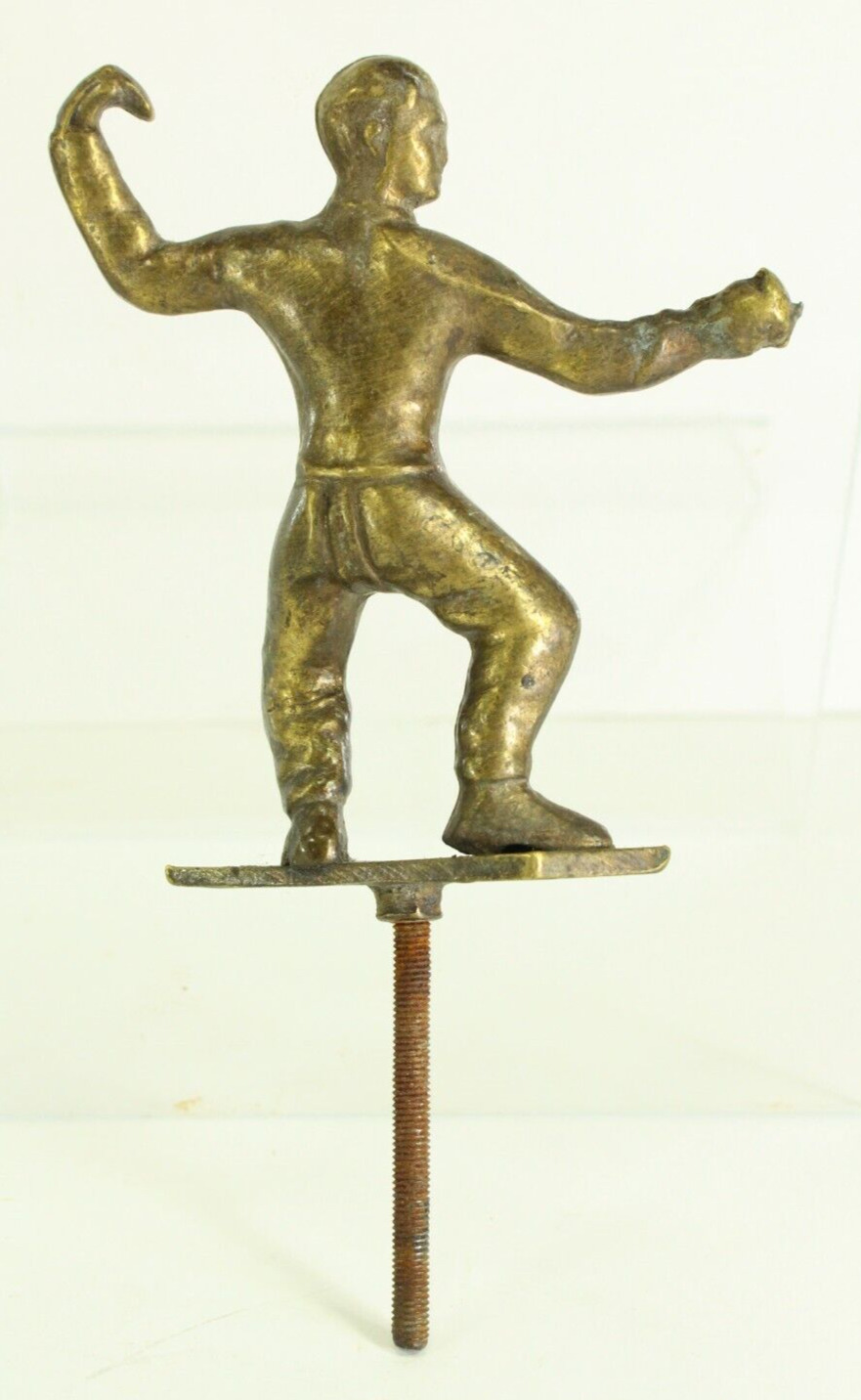 = Antique 1800's/1900's Fencing Trophy Finial Brass Figurine, Sport Memorabilia