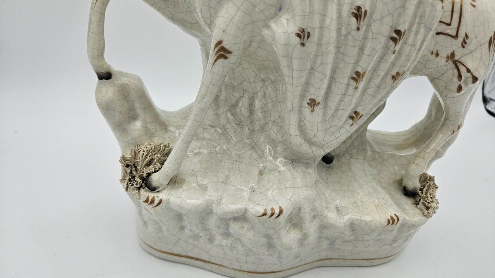 Staffordshire Porcelain Figure of a Queen on a Horse Victorian 1800s Broken Arm
