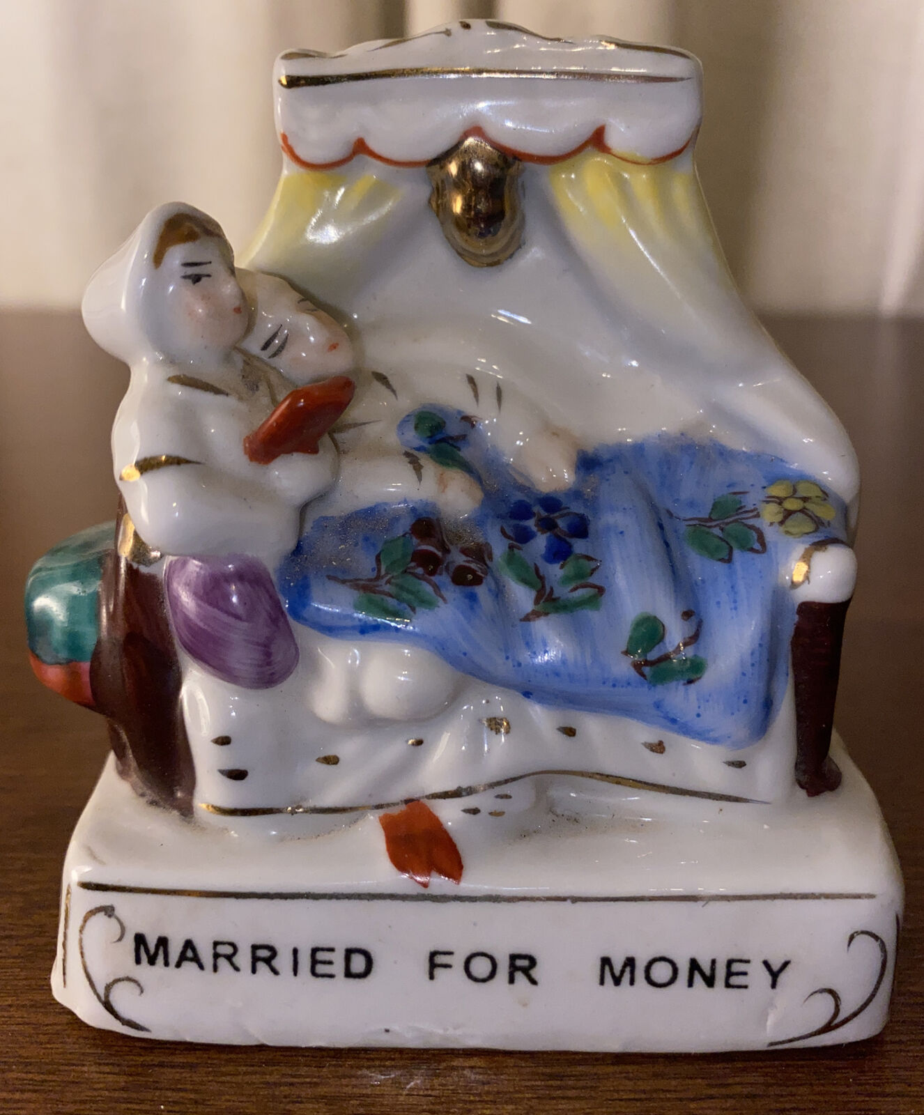Vintage German Fairing Porcelain Figurine "Married For Money "EUC 19th Century