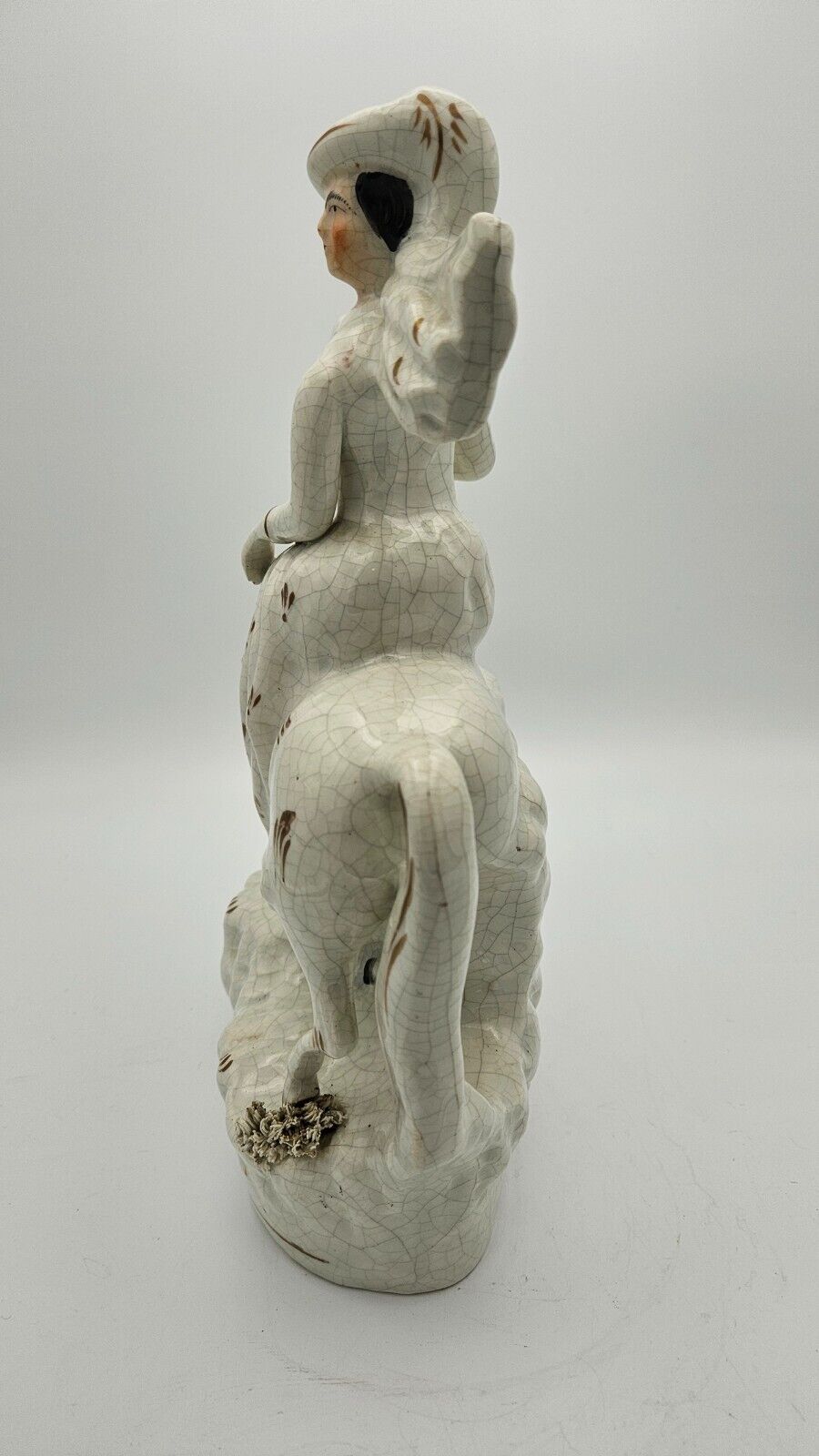Staffordshire Porcelain Figure of a Queen on a Horse Victorian 1800s Broken Arm
