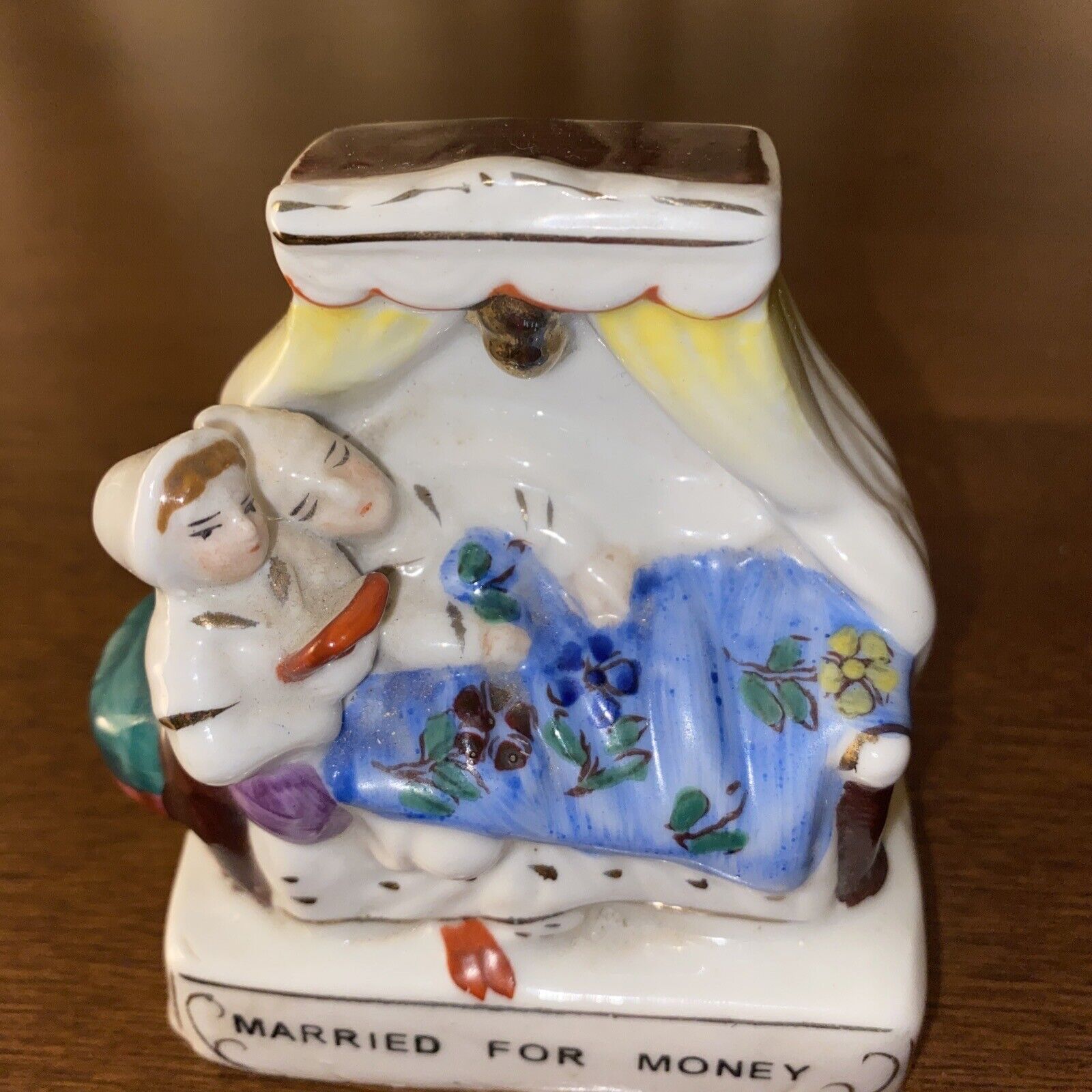 Vintage German Fairing Porcelain Figurine "Married For Money "EUC 19th Century