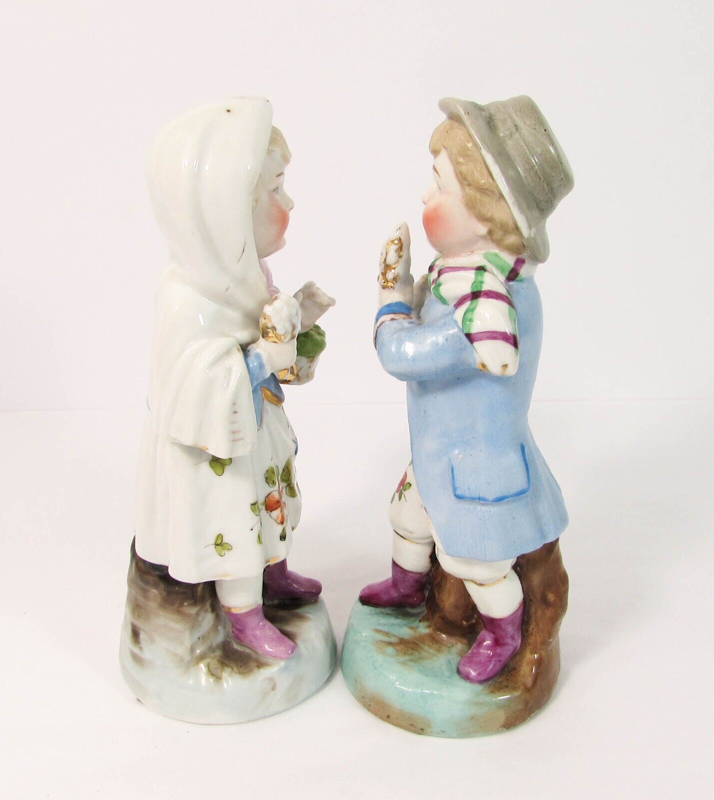 Antique Boehme Figurines - German Conta Boehme Fairing 1441 - purple shoes 1800s