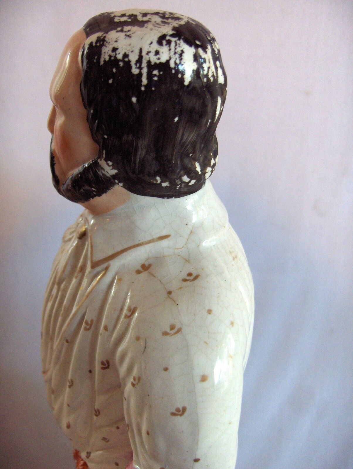Vintage 1800's Lrge Staffordshire Figurine Statue Garibaldi 19" Orange Sash NICE