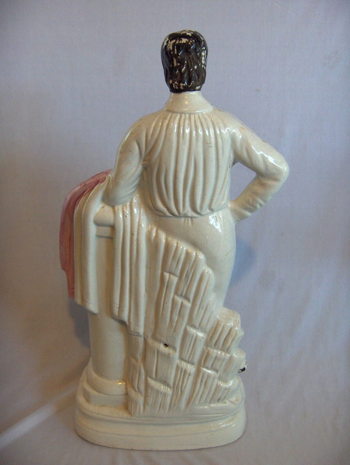Vintage 1800's Lrge Staffordshire Figurine Statue Garibaldi 19" Orange Sash NICE