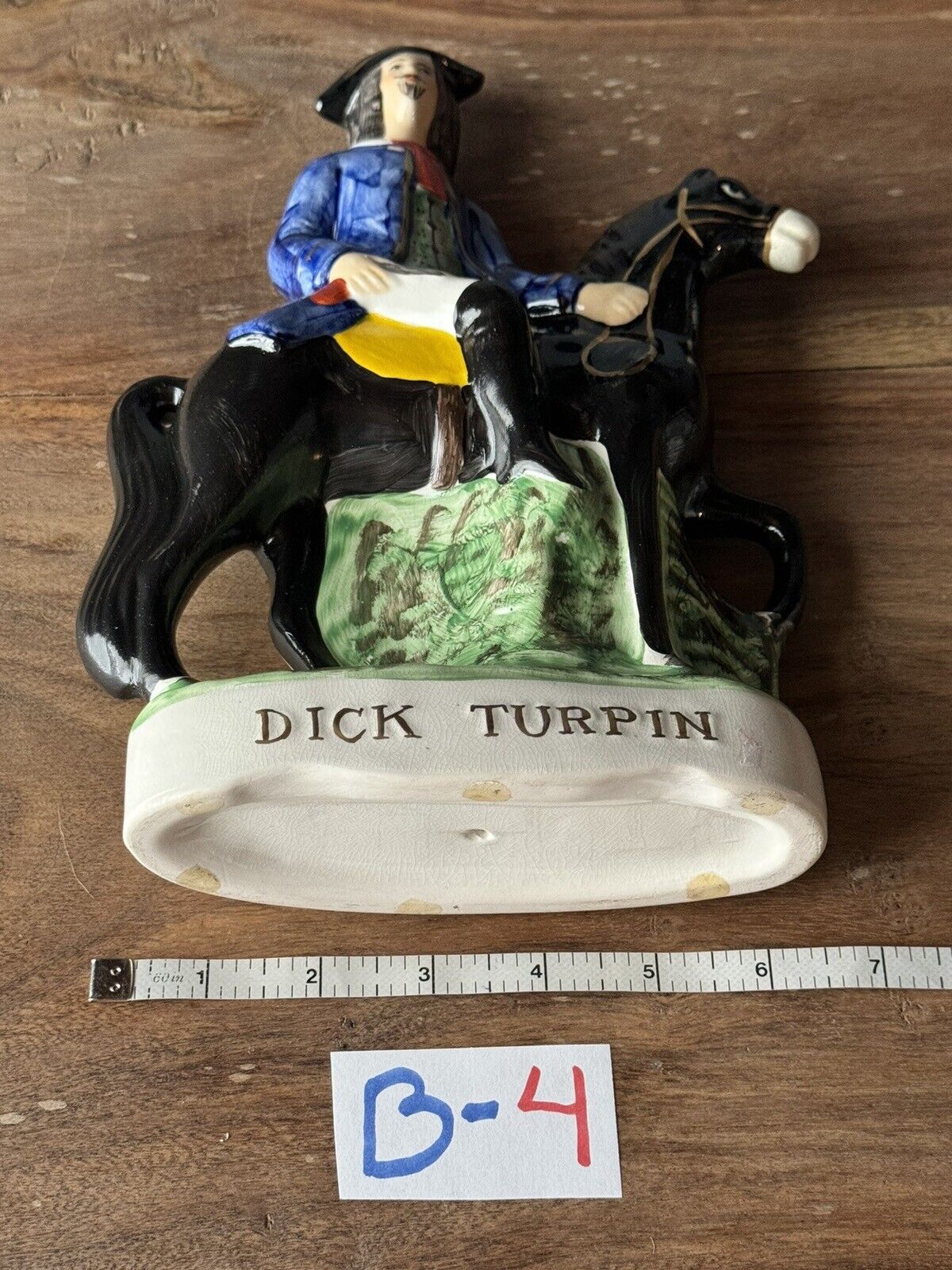 RARE 1800s Antique Staffordshire England Figurine Dick Turpin 10” Glazed Ceramic