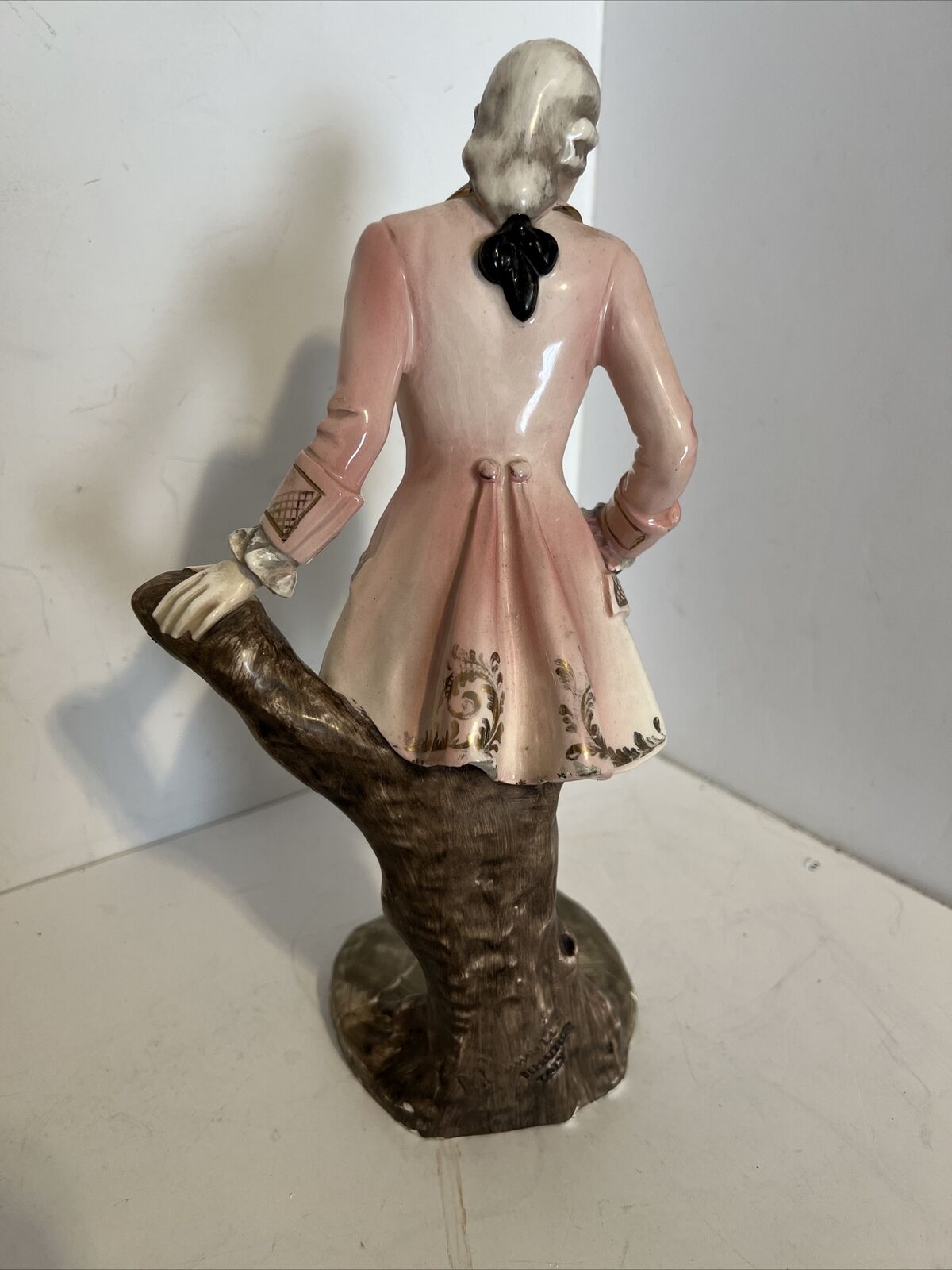 Vintage Porcelain V Bertolloti figurine 1800’s theme dressed See Description.