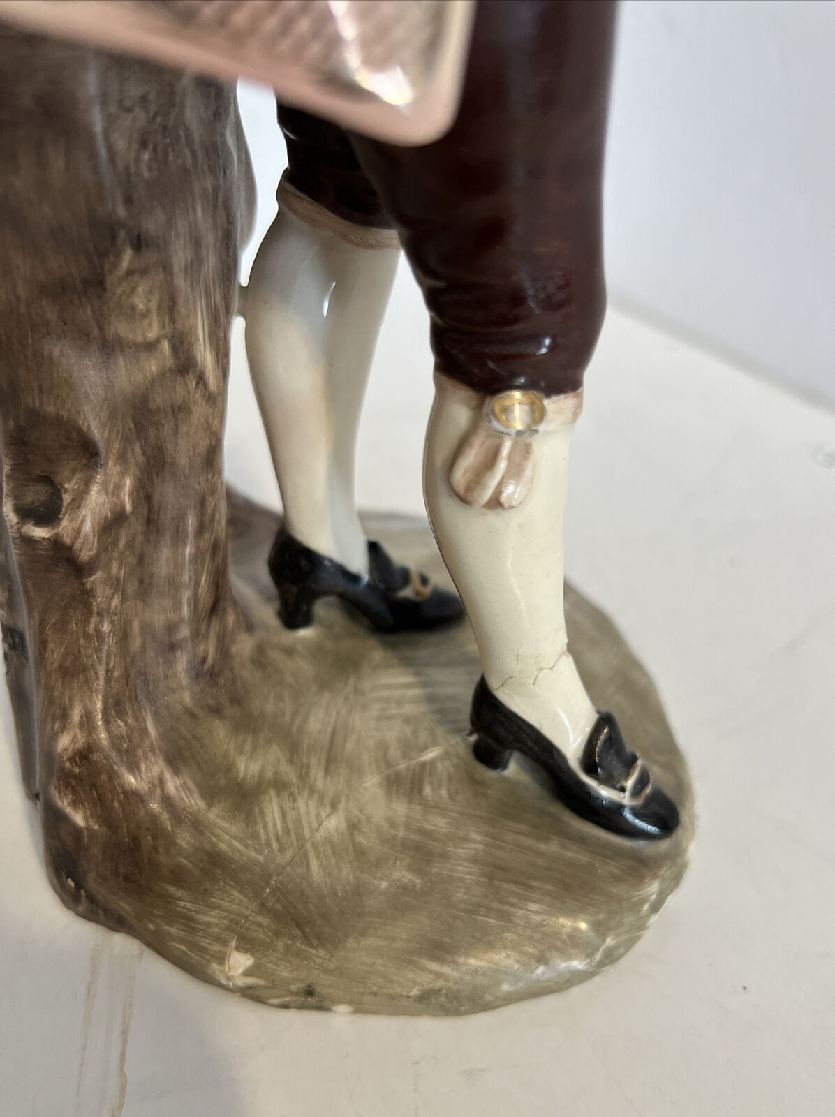 Vintage Porcelain V Bertolloti figurine 1800’s theme dressed See Description.