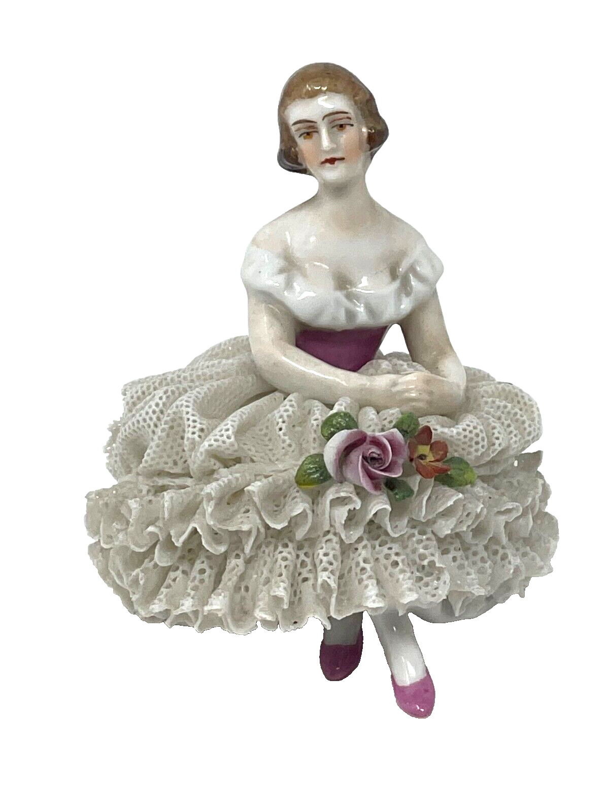 Heirloom Antique Sitting Dancer Porcelain Figurine Late 1800s-Early 1900s (#14a)
