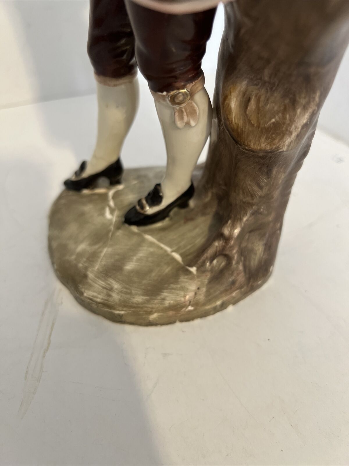 Vintage Porcelain V Bertolloti figurine 1800’s theme dressed See Description.