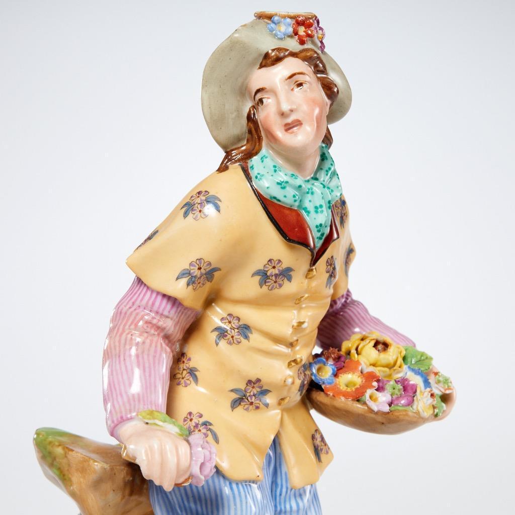 Jacob Petit Porcelain Flower Gardener Figurine Perfume Bottle 19thC Early 1800s