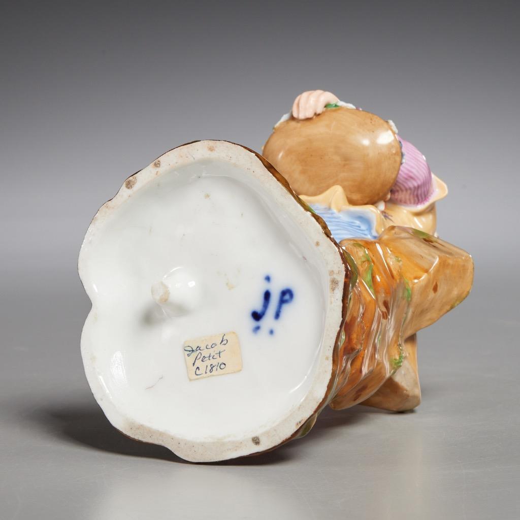 Jacob Petit Porcelain Flower Gardener Figurine Perfume Bottle 19thC Early 1800s