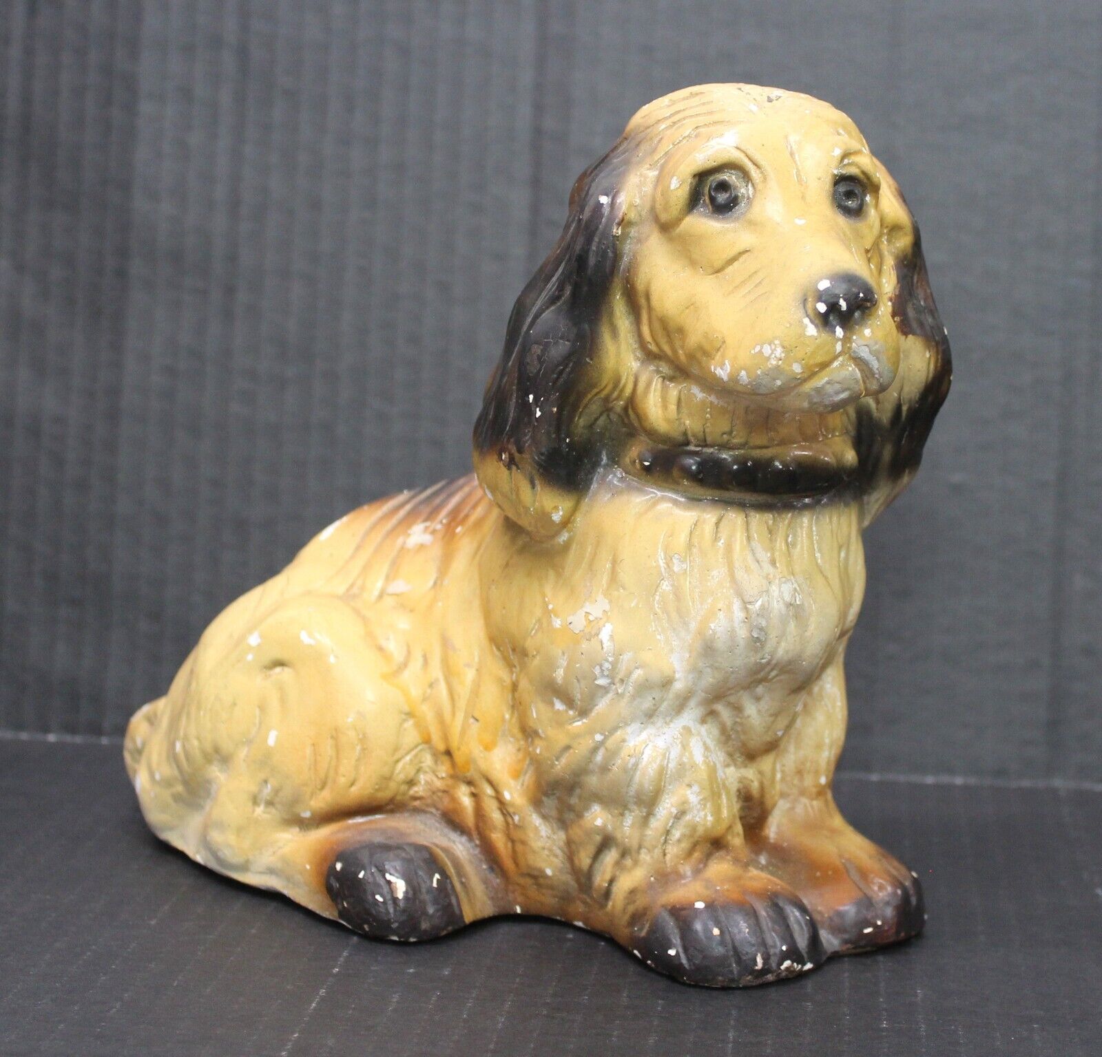Antique 1800's Staffordshire Chalk Ware Dog Figurine Rare