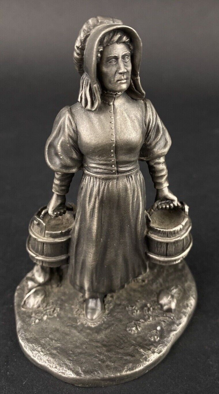 Vintage Franklin Mint Fine Pewter Figurines 1800s Colonial America USA Lot of 6 