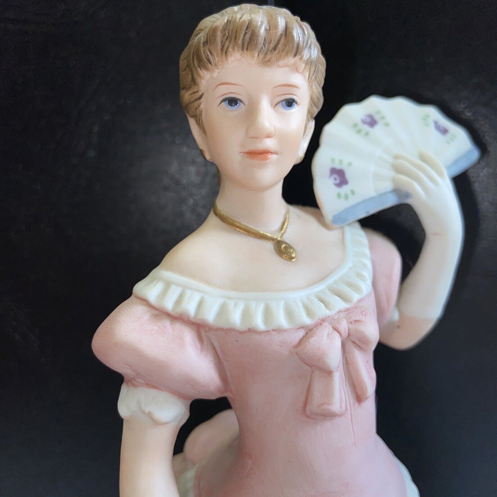 Vintage Lady Figurine Petticoat Dress Pink Southern Bell 1800’s