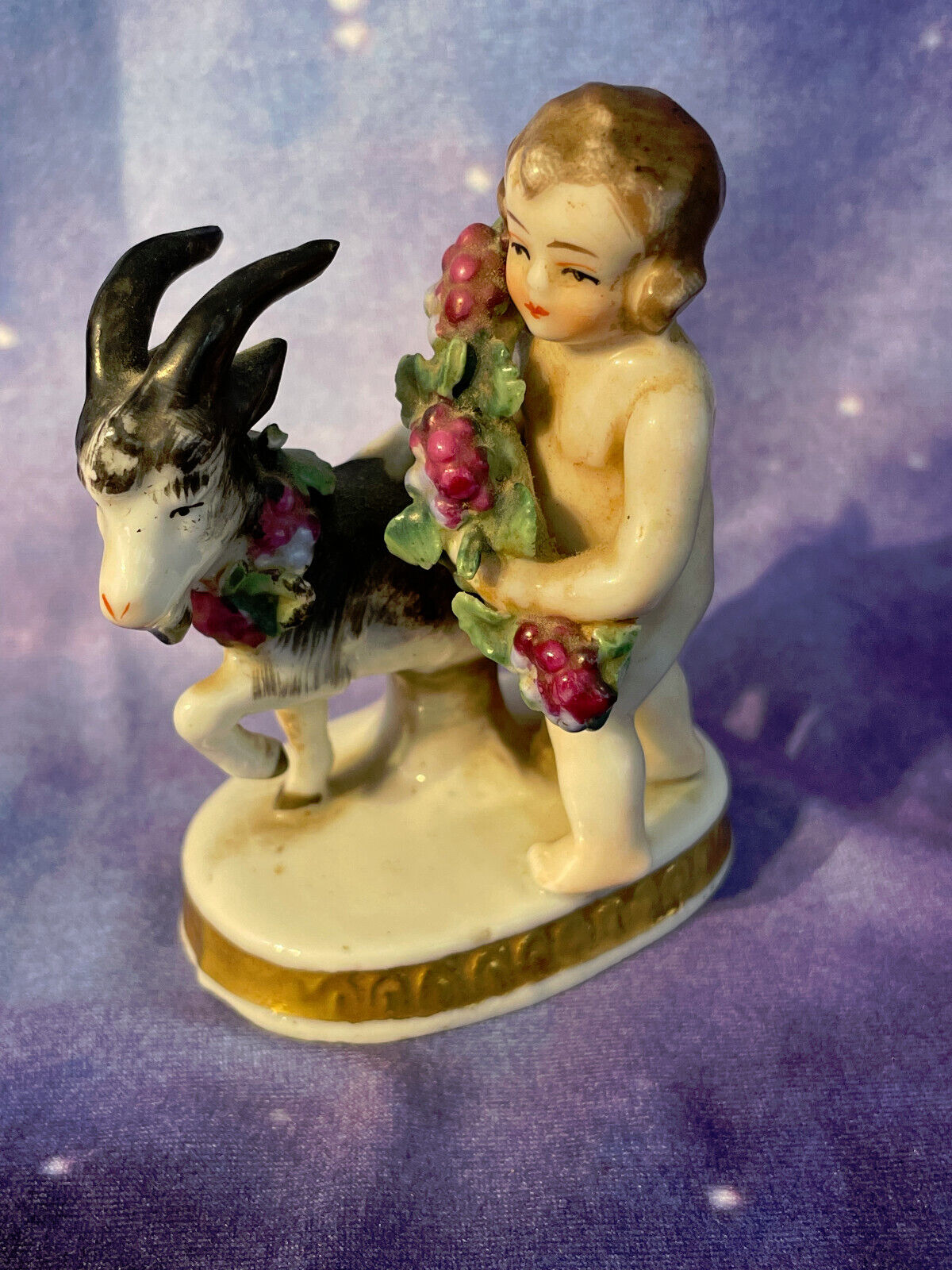 VINTAGE 1800'S Antique porcelain figurine, France, golden anchor mark, early 19t