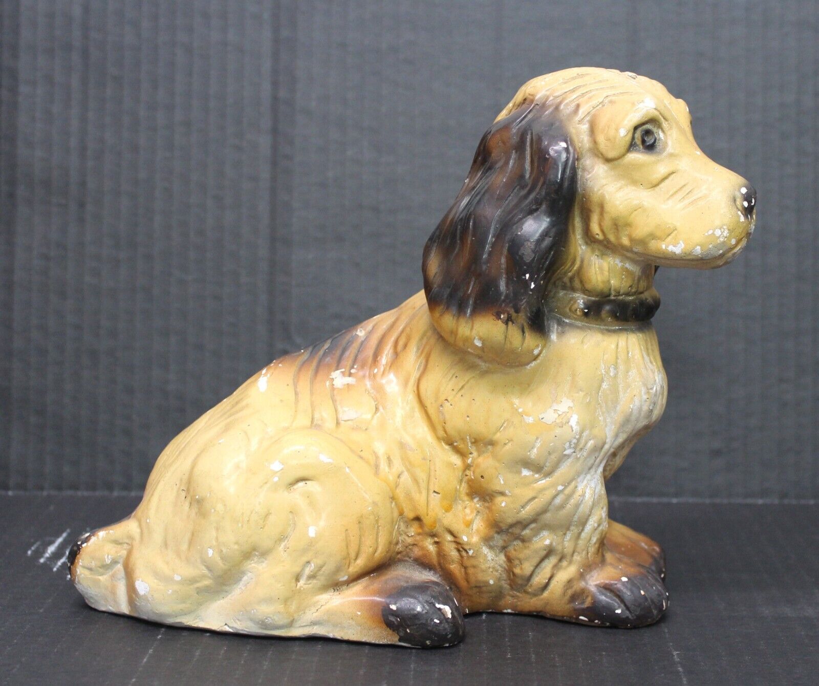 Antique 1800's Staffordshire Chalk Ware Dog Figurine Rare