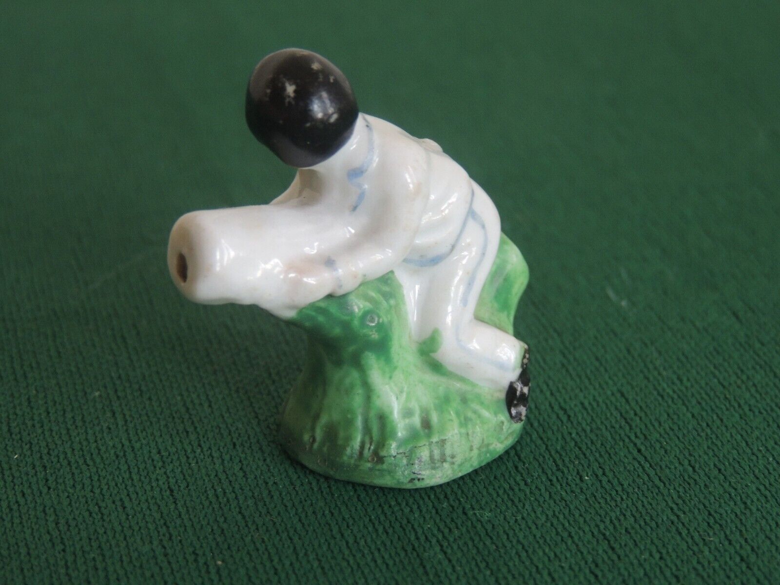 Antique 1800s Staffordshire Boy Tree stump branch Whistle Fairing Toy Folk art