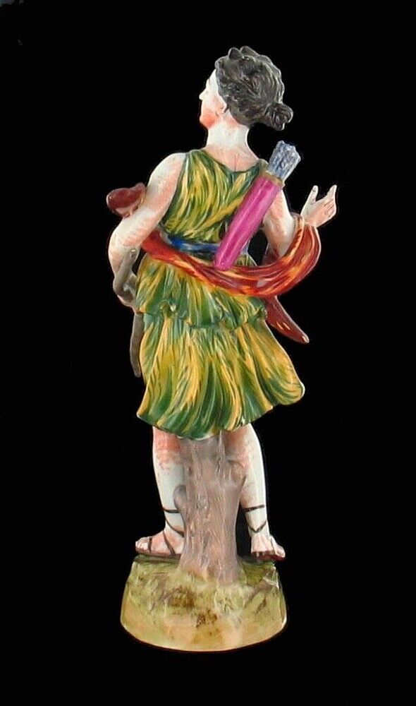 Antique  Capodimonte 1800's Goddess Diana & Flora Classical Figurines Italy 8.75