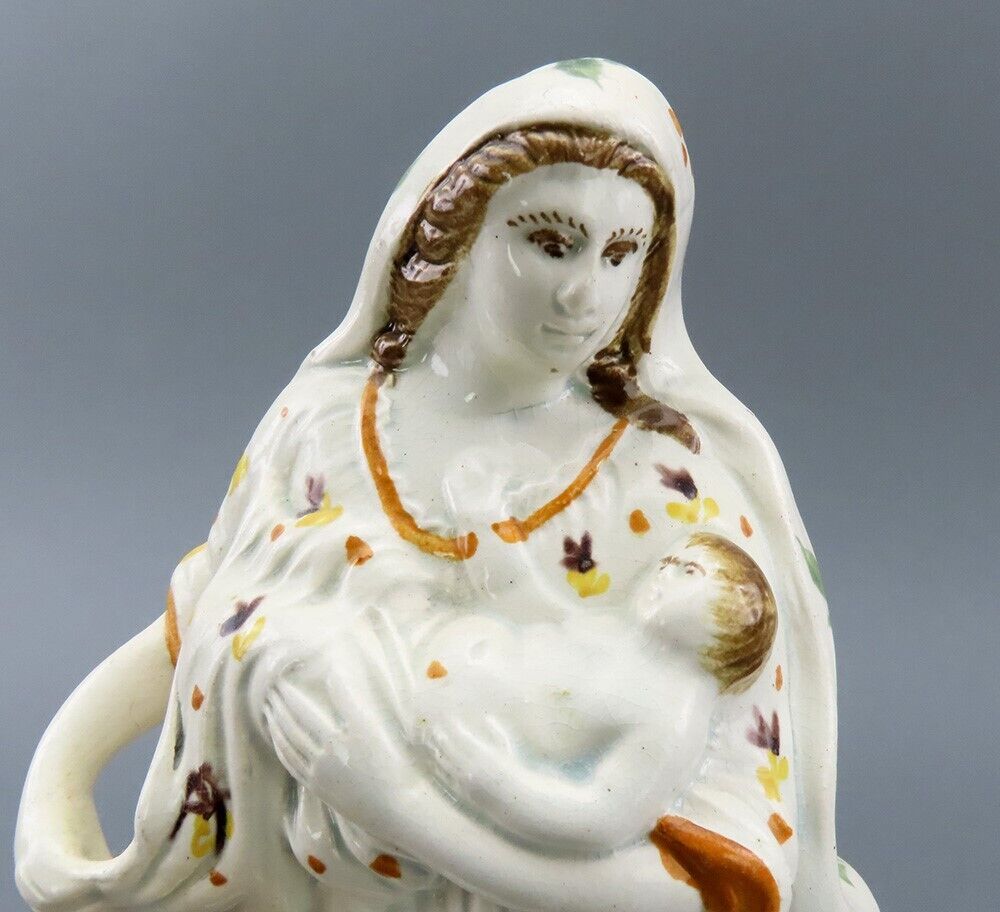 Late 1800s English Staffordshire Virtue Charity Figurine of Woman and Children
