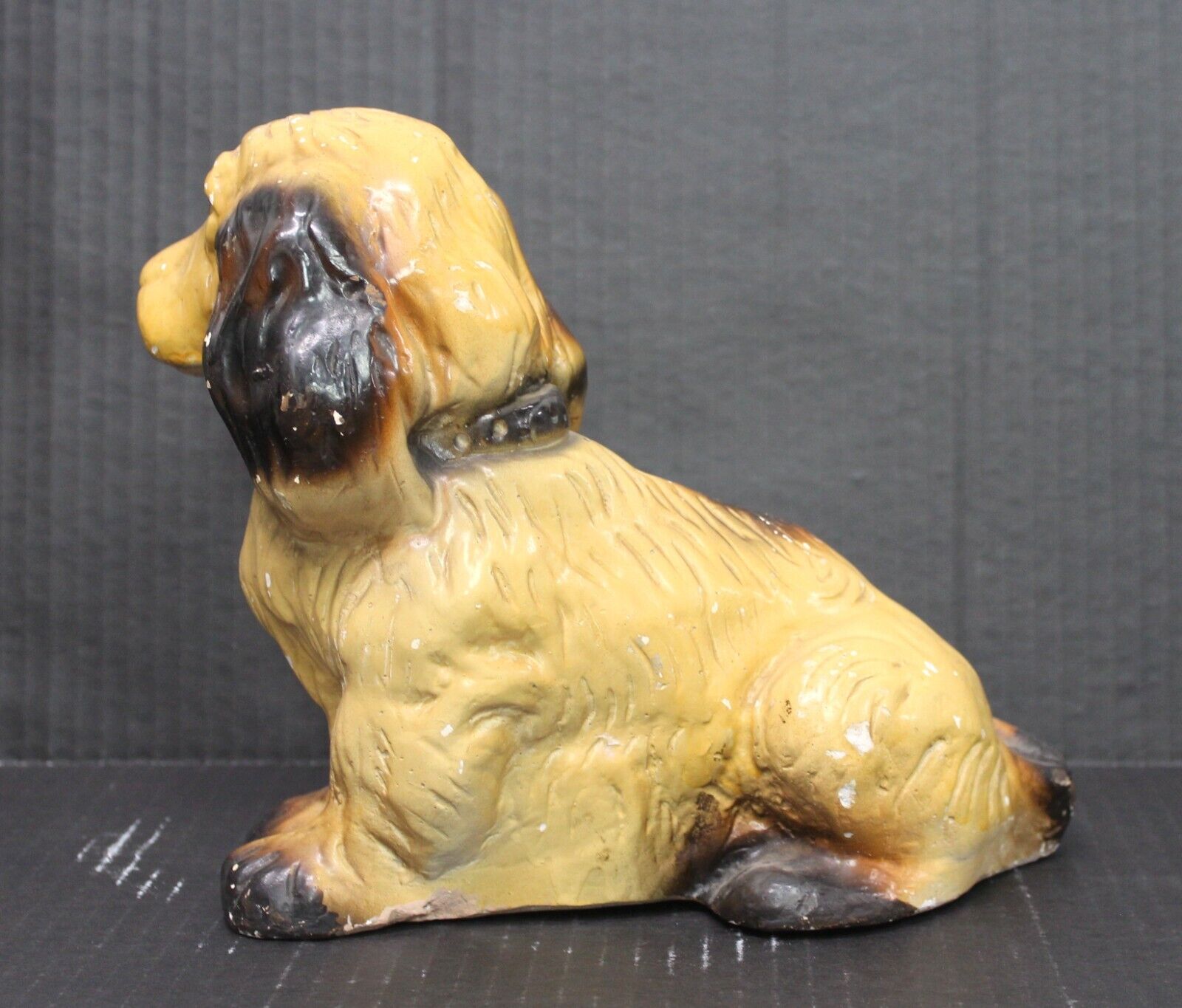 Antique 1800's Staffordshire Chalk Ware Dog Figurine Rare