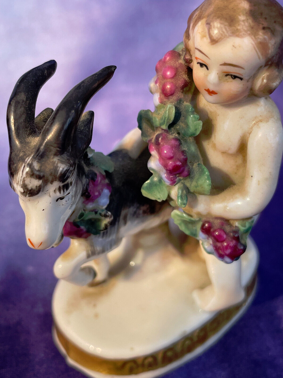 VINTAGE 1800'S Antique porcelain figurine, France, golden anchor mark, early 19t