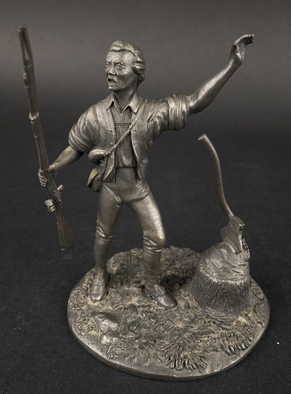 Vintage Franklin Mint Fine Pewter Figurines 1800s Colonial America USA Lot of 6 