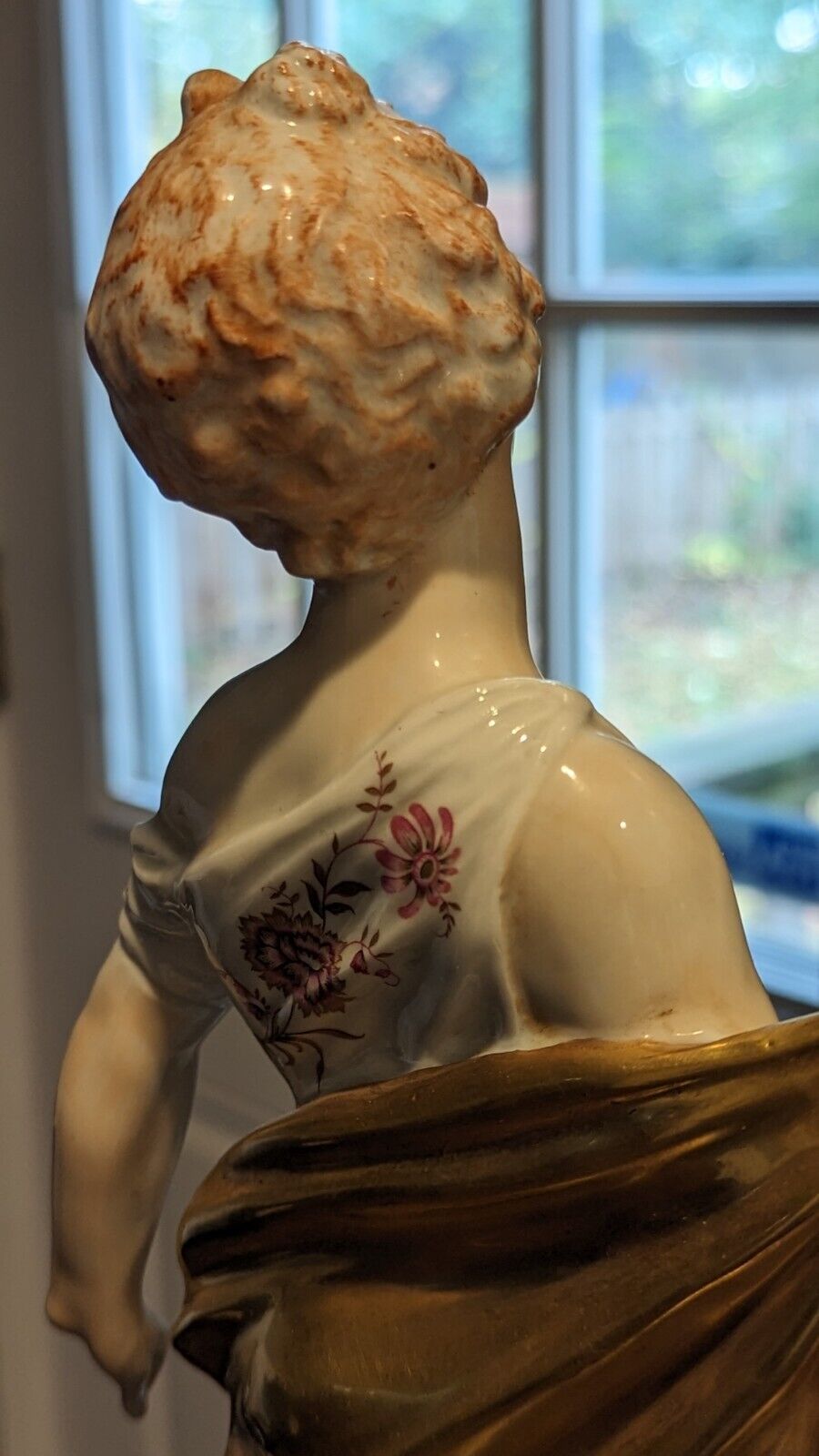 Beautiful Antique Early 1800s Capodimonte Porcelain Woman Lady Statue 
