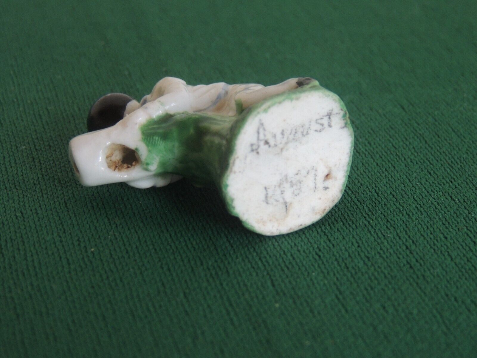 Antique 1800s Staffordshire Boy Tree stump branch Whistle Fairing Toy Folk art