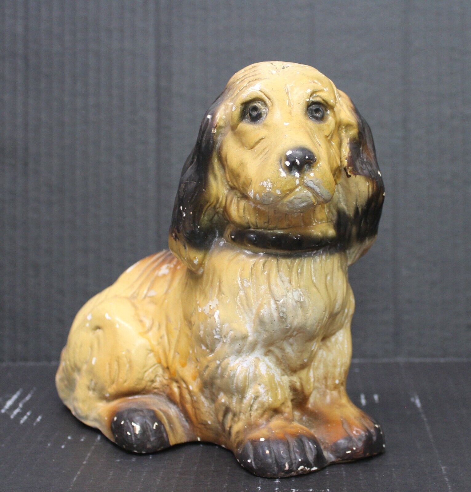 Antique 1800's Staffordshire Chalk Ware Dog Figurine Rare
