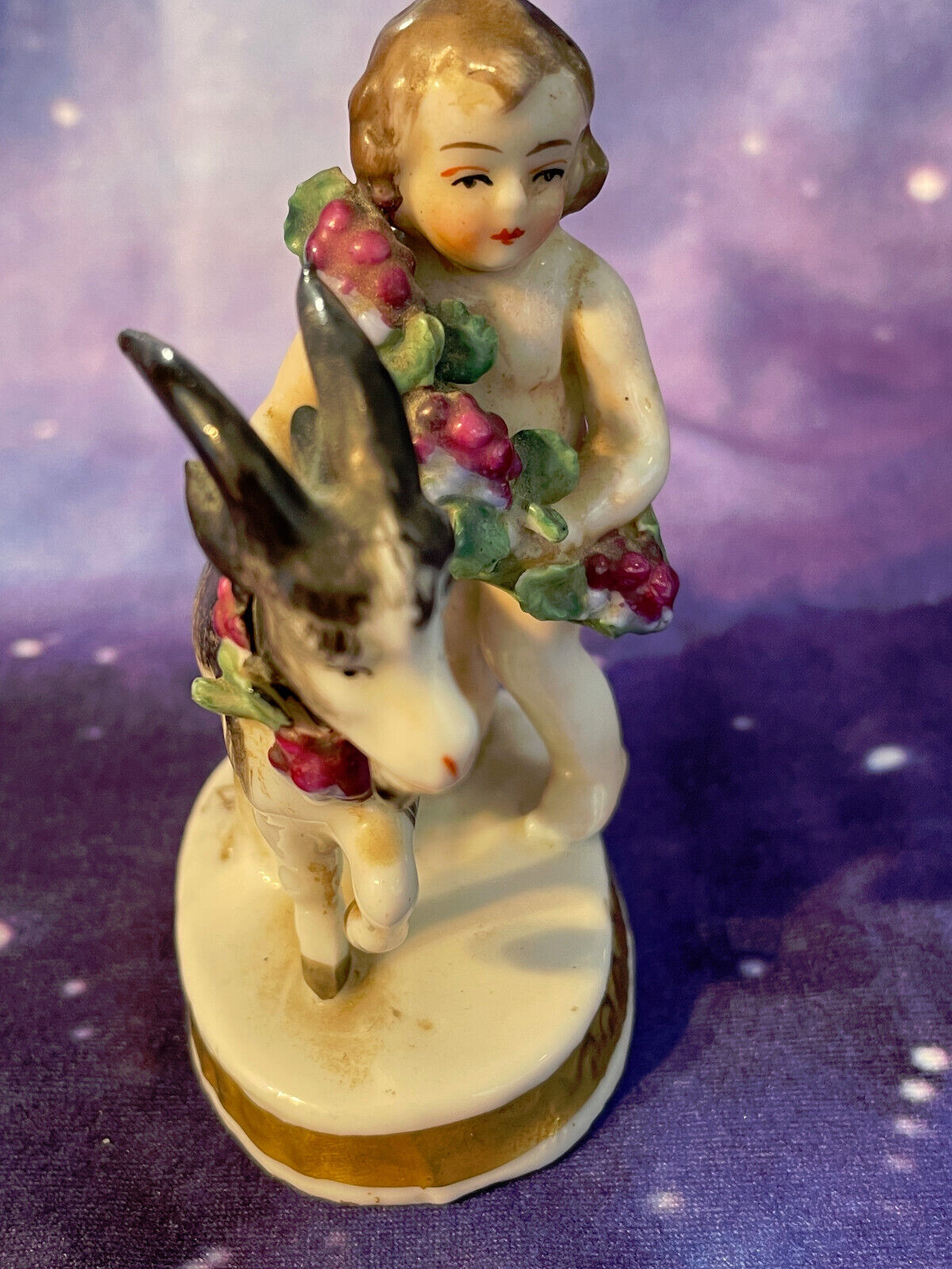 VINTAGE 1800'S Antique porcelain figurine, France, golden anchor mark, early 19t