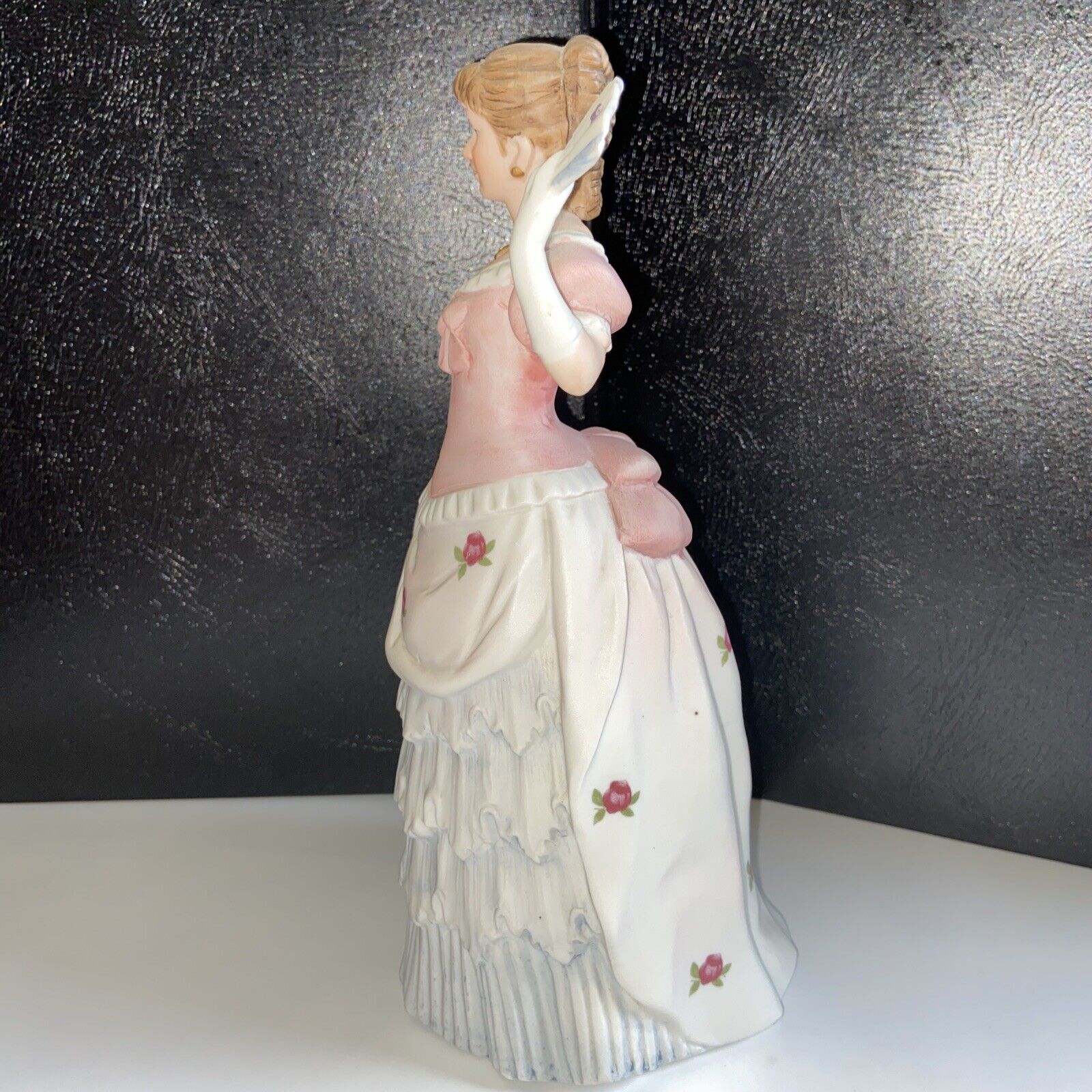 Vintage Lady Figurine Petticoat Dress Pink Southern Bell 1800’s