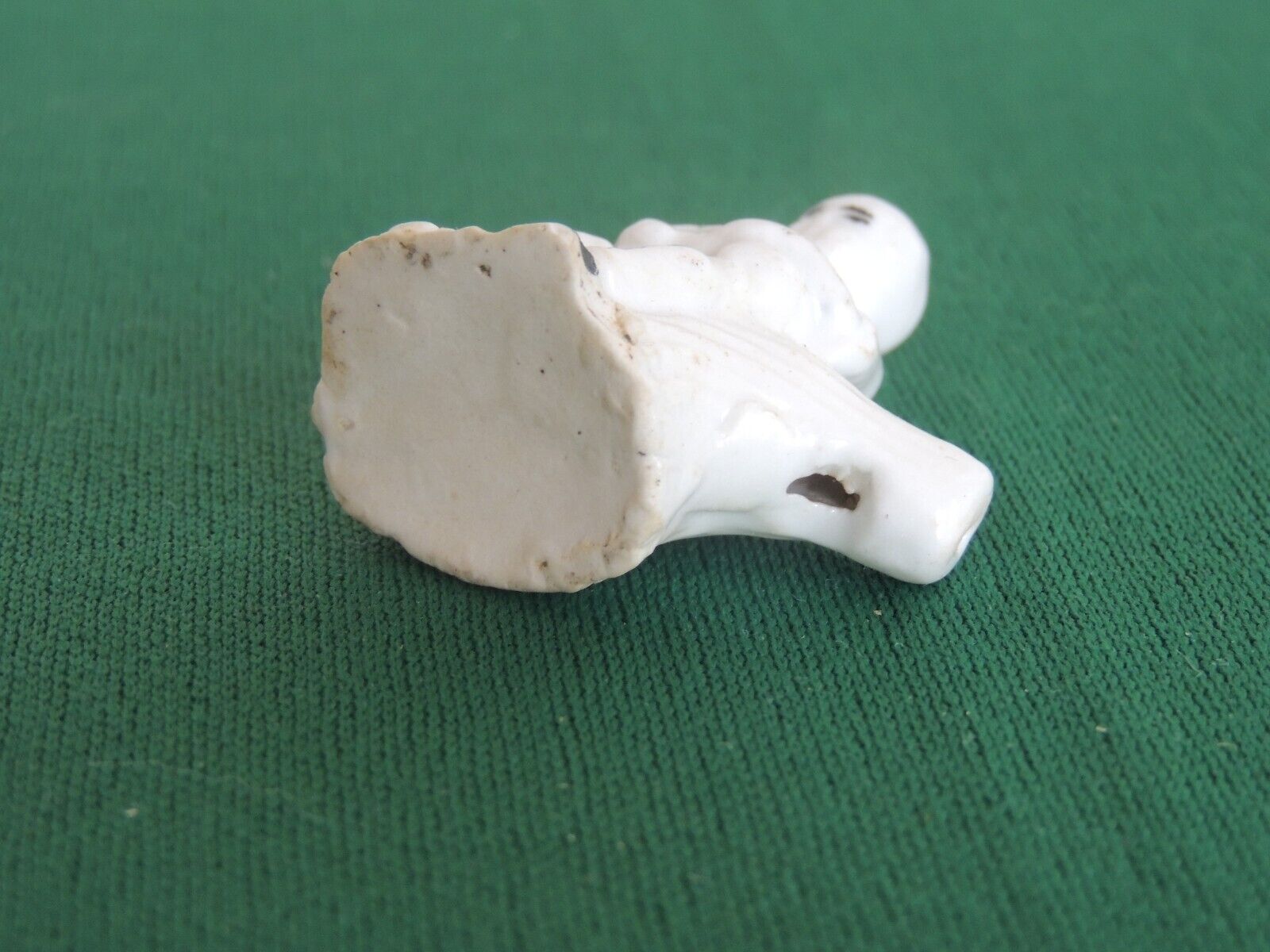 Antique 1800s Staffordshire Boy Bunny Rabbit stump Fairing Whistle Toy Folk art