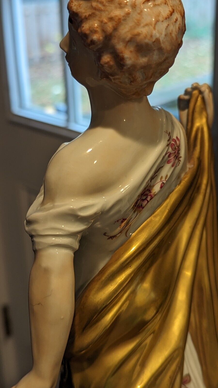 Beautiful Antique Early 1800s Capodimonte Porcelain Woman Lady Statue 