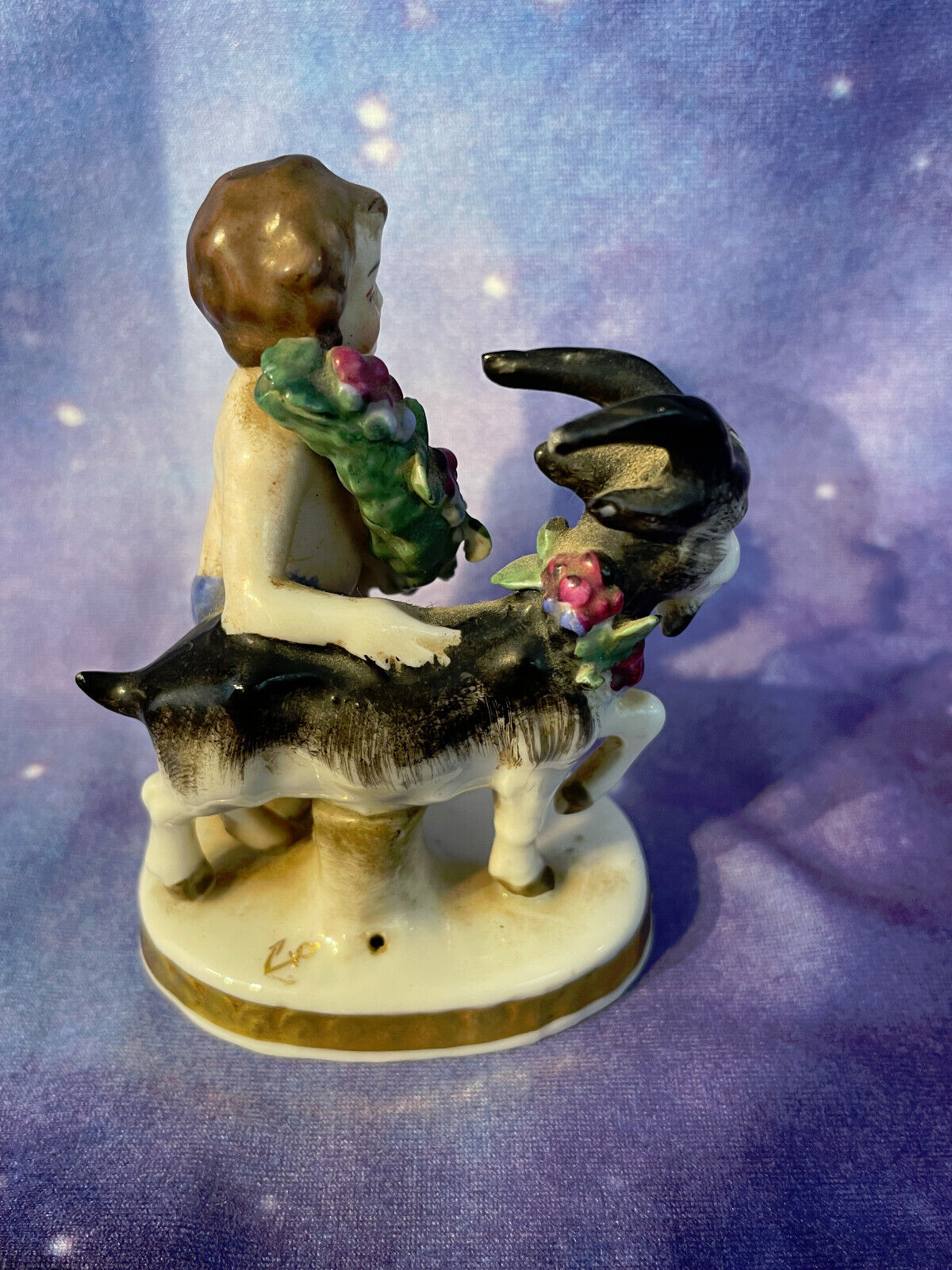 VINTAGE 1800'S Antique porcelain figurine, France, golden anchor mark, early 19t