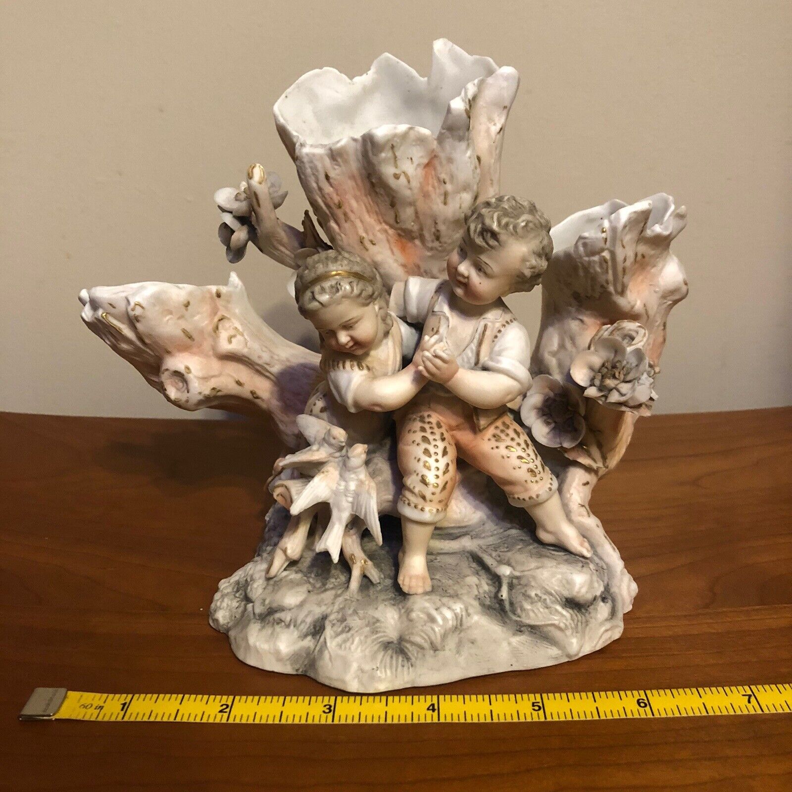 Volkstedt Couple in Love Porcelain Figurine Vase Triebner, Ens & Eckert c.1800s