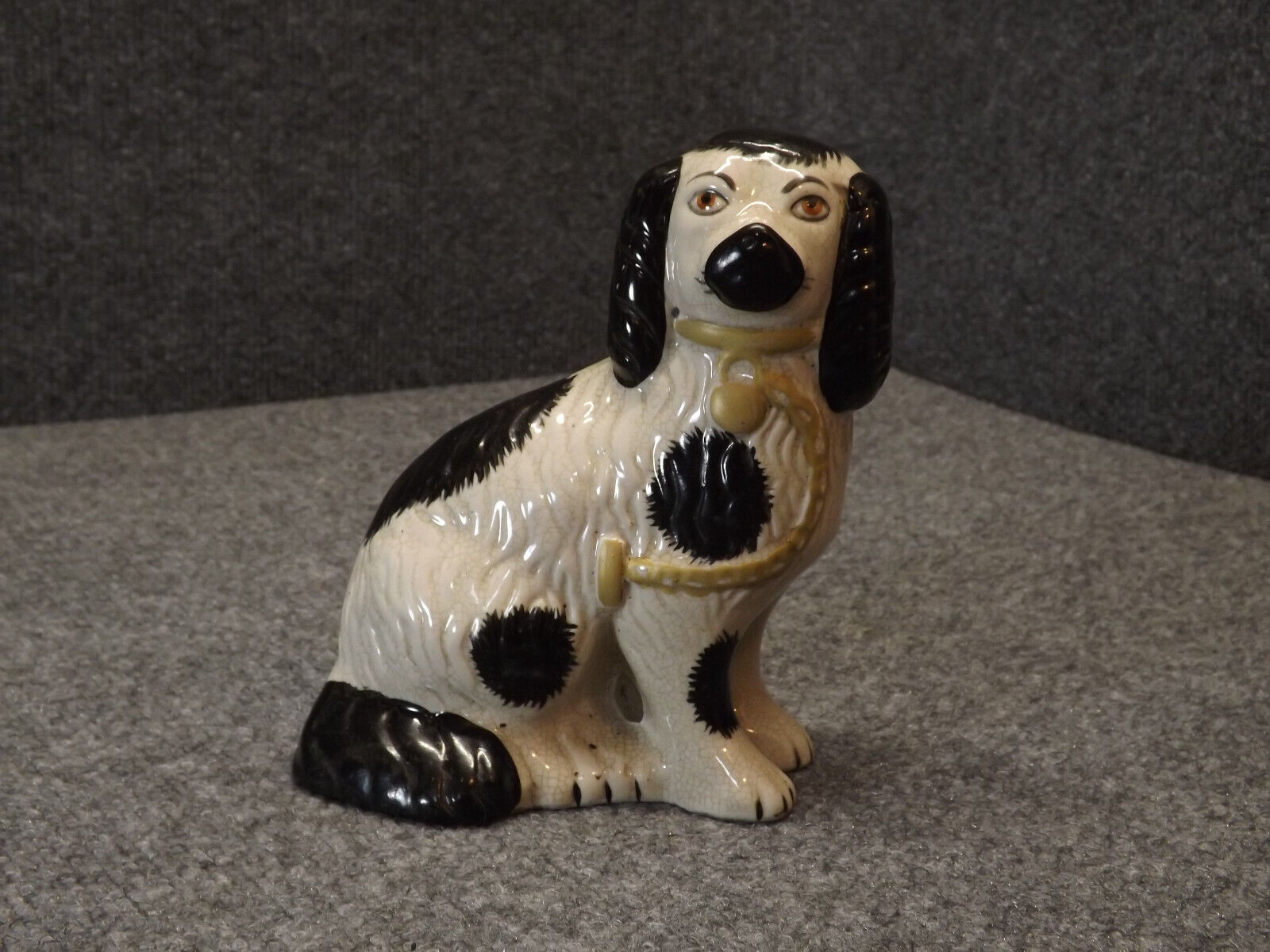Antique English Staffordshire Dog Figurine Circa 1800's  6.5" Tall White