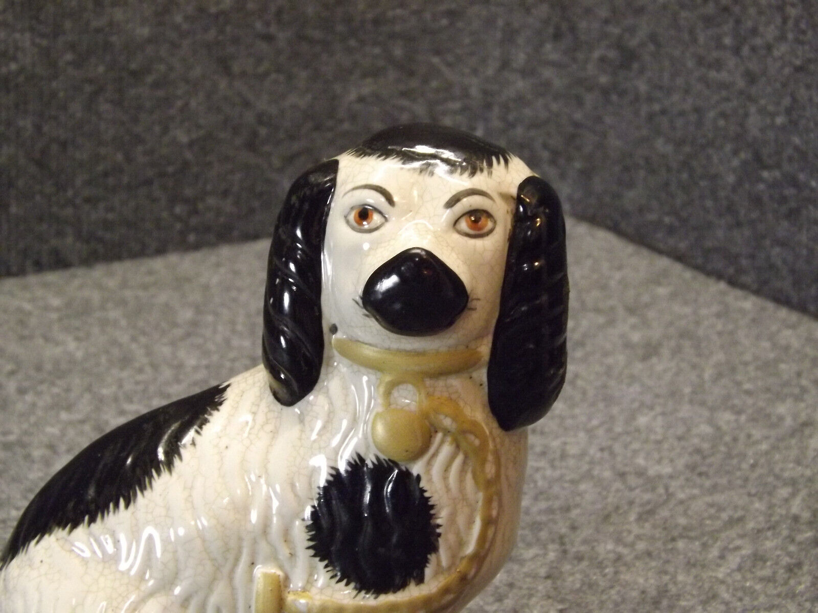 Antique English Staffordshire Dog Figurine Circa 1800's  6.5" Tall White